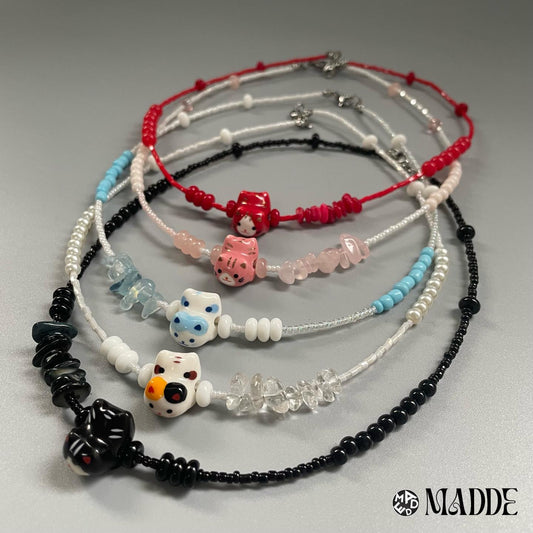 Lucky Charm Cat Bead Necklaces collection